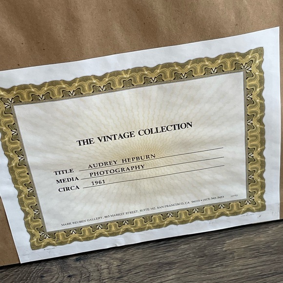 Audrey Hepburn Breakfast At Tiffany Framed Original picture w/ signature & cert - Picture 5 of 5